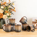 theterra Ceramic Coffee Mugs Set of 6, 14.2 oz Coffee Cups with Handle