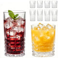 Drinking Glasses Set of 8, 12oz Rocks Glasses and 14oz Highball