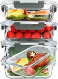 M MCIRCO 5 Pack 36 oz Glass Food Storage Containers