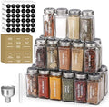 Antimbee 28 Pcs Clear Glass Spice Jars,3.5 oz Glass spice jar with 324