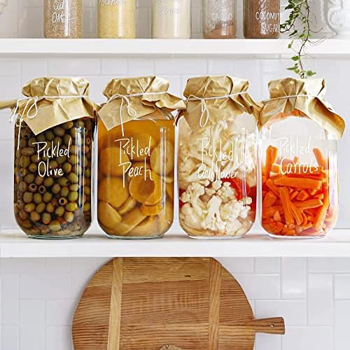 Huichuiero 1 Gallon Square Glass Storage Jars with Airtight Lids