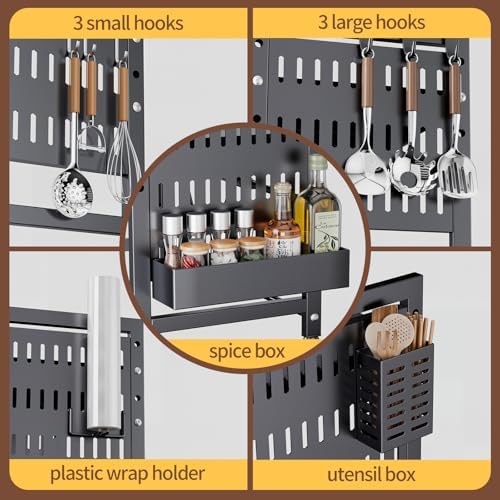 Extendable Microwave Oven Rack with 6 Hooks