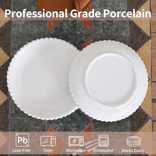 5.5 Inch Mini Ceramic Dessert Plates, White Salad Plate Set of 12