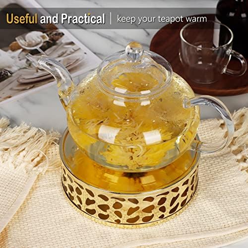 KAYCROWN Teapot Warmer, Stainless Steel Tea Warmer with Candle Holder