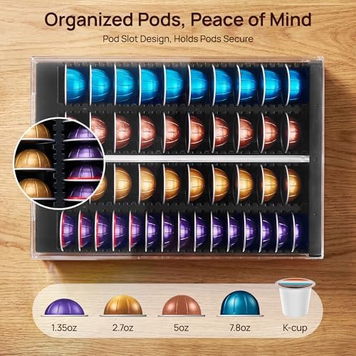 Vtopmart Coffee Pod Drawer Organizer for Nespresso Vertuo Pods
