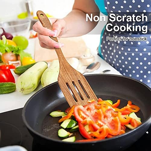 Teak Wood Kitchen Utensil Set with Holder