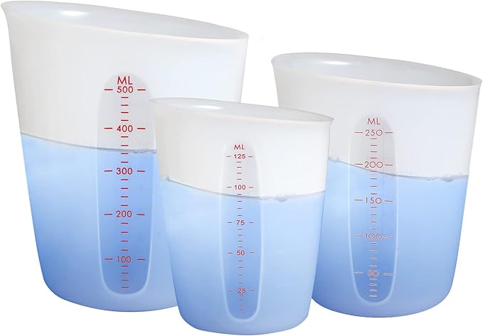 ZUYEE 3 PCS Silicone Measuring Cups Flexible Melting Measure Cups by ZUYEE