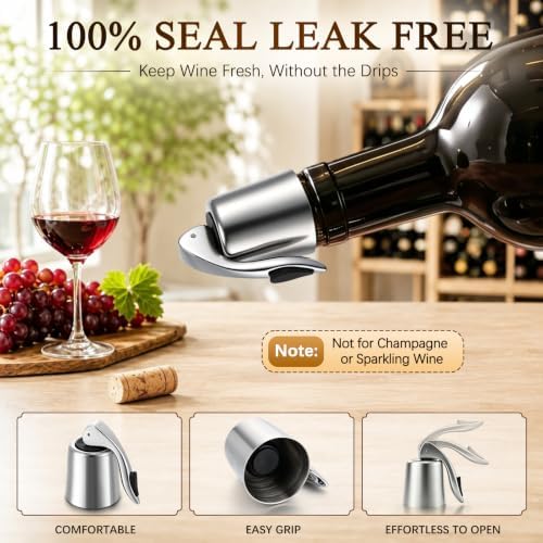 Ah So Wine Opener with 2PCS Airtight Wine Stoppers, U-handle