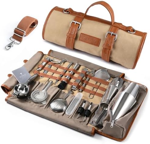Etens 22 Piece Travel Bartender Kit with Bag, Portable Stainless Steel