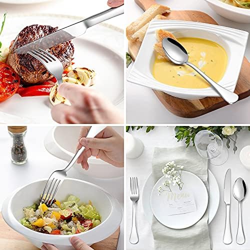 LIANYU Silverware 18/10 Stainless Steel, Flatware Cutlery Set Service for 8