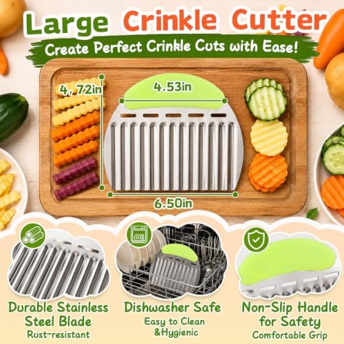 JAYVAR Large Crinkle Cutter French Fry Cutter