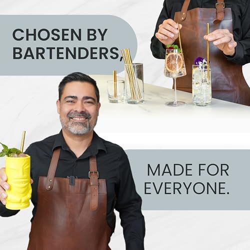 A Bar Above Short Straws for Cocktails, 5 Inch Stainless Steel, 6 Pack