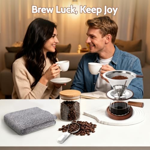 6oz Pour Over Coffee Maker Reusable Pour Over Coffee Dripper Set Glass
