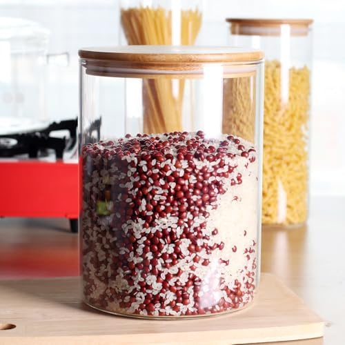 Set of 2 Large Glass Food Storage jar, 100 FL OZ (3000ml) Glass Flour