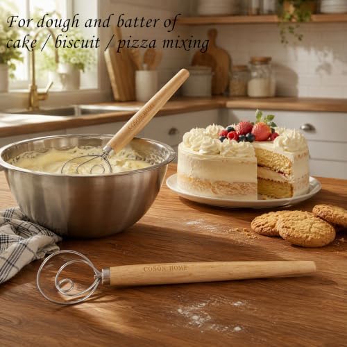 2 Pack Danish Dough Whisk, Sourdough Bread Baking Supplies