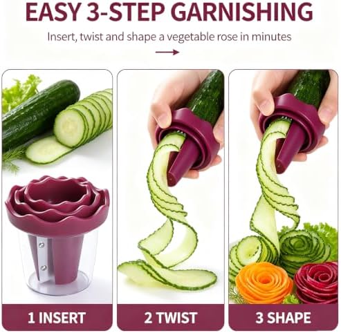 Manual Vegetable Spiralizer and Curler for Rose Carving