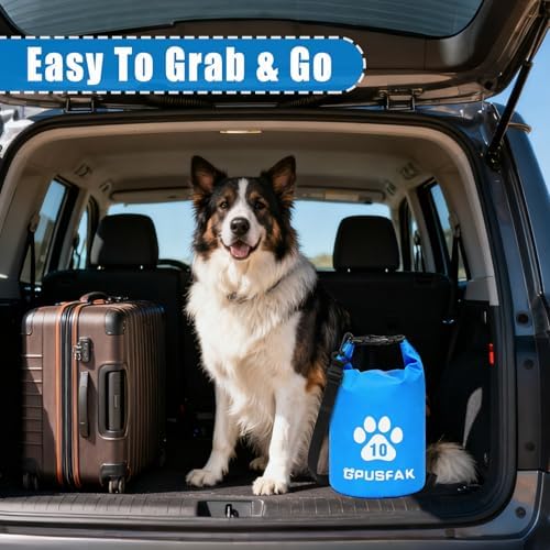 Pet Food Storage Bag with Bowl (64 Cup) - Zip Roll Top Dog Food Travel