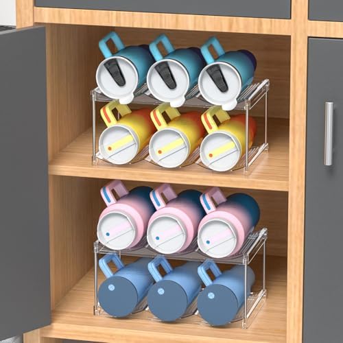 Yieach 3 Tier Stackable Water Bottle Holder for Cabinet and Pantry