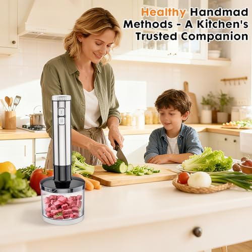 Immersion Blender Handheld 8 in 1 Hand Held Blenders Mixer Stainless