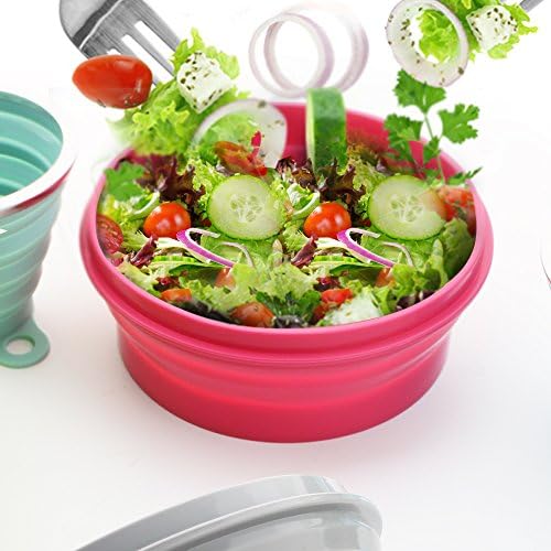 ME.FAN Silicone Collapsible Bowls - Silicone Folding Travel Bowl with