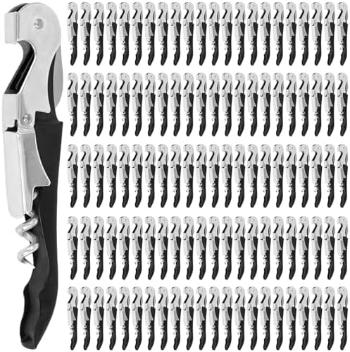 110 Pack Waiter Corkscrew Wine Openers Black Heavy Duty Hinges All in