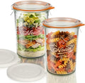 Wide Mouth Canning Jars 27 oz - 2 Pack Sourdough Starter Jars with 4