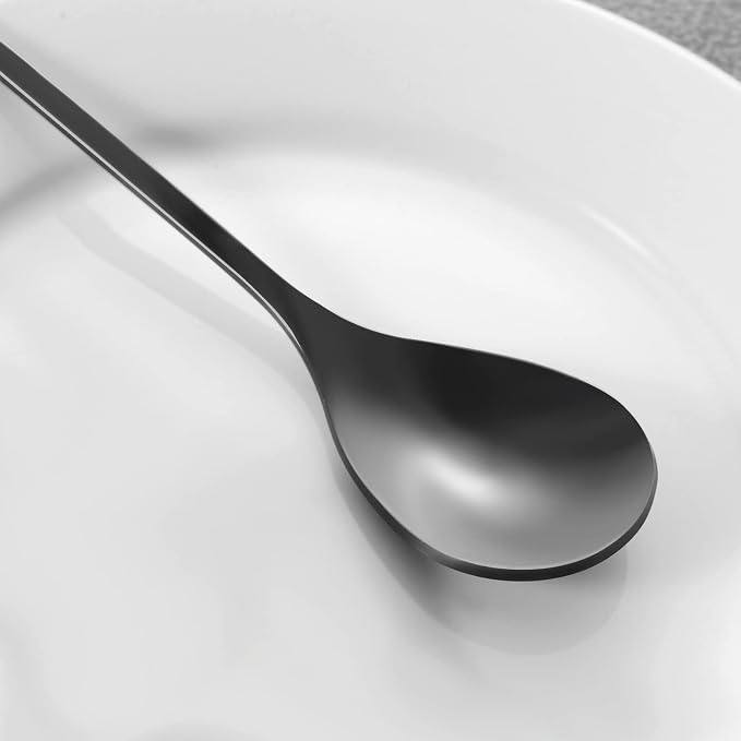 AnSaw 6-Piece Elegant Black Leaf Long Handle Teaspoons - Image 6