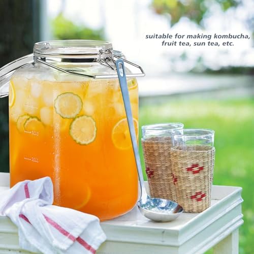 Folinstall 1.5 Gallon Glass Jars with Lids, 2PCS
