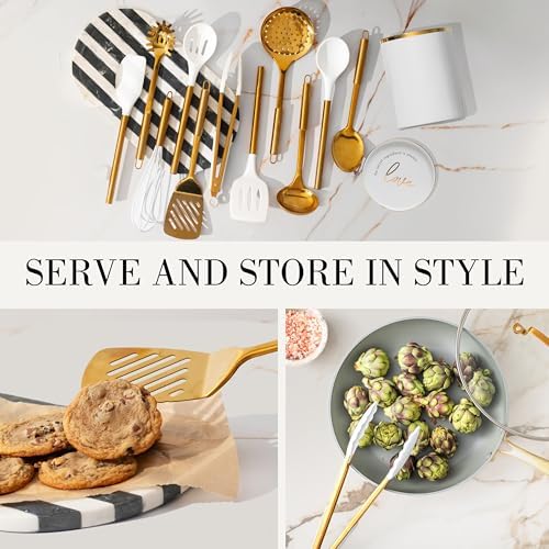 STYLED SETTINGS White and Gold Cooking Utensils Set, 13-Piece