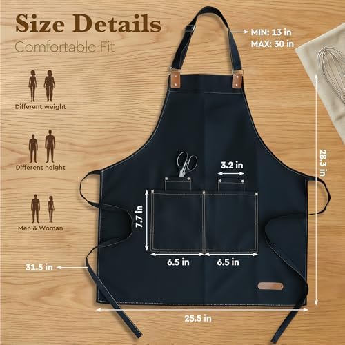 206 GSM Thickened Work Apron with 4 Pockets, Waterproof Resistant