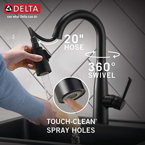 Delta 9913-BL-DST Essa Matte Black Bar Sink Faucet