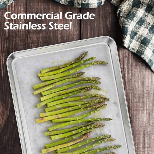 Leonyo Non-Toxic 17x13IN Half Stainless Steel Baking Sheets Pan