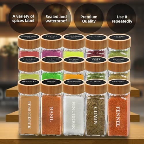 12 Pcs 4 OZ Glass Spice Jars with Bamboo Lids, Glass Jars with