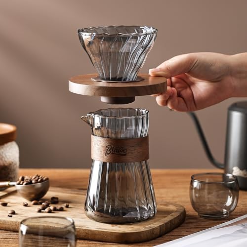 Bincoo Pour Over Coffee Maker Set - 500ML Glass Coffee Server Coffee
