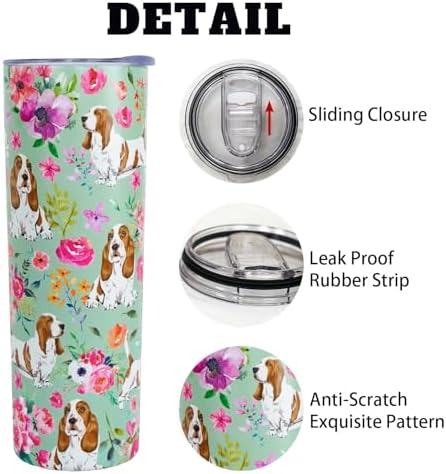 Basset Hound Gifts for Women Cute Dog Tumbler Coffee Cup for Women