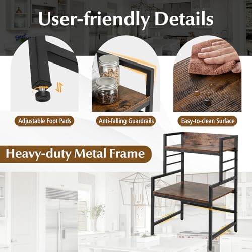 GIANTEX 3-Tier Microwave Stand, Metal Frame