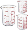 Ackers BORO3.3 Glass Measuring Cups with Spouts, 3-Piece Set