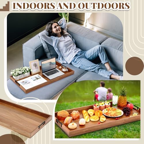 Blushtier 32 x 18 Inch Extra Large Wood Serving Ottoman Tray, Square