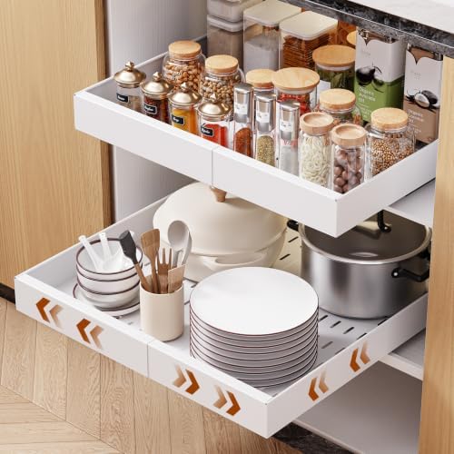 Pull Out Cabinet Organizer, 21"Deep Slide Out Drawers for Kitchen