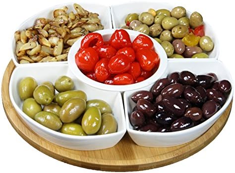 Elama Signature 12 1/4 Inch 6pc Lazy Susan Appetizer and Condiment