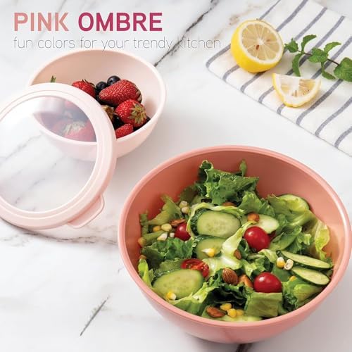 12 Piece Mixing Bowls with Lids Set BPA Free Plastic Nesting Bowls for