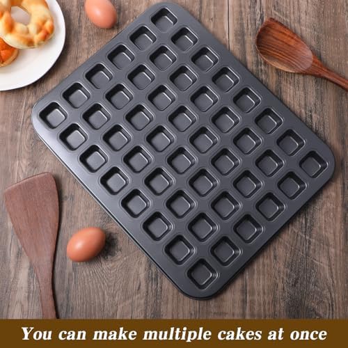 2 Pcs 48-cavity Mini Brownie Bites Baking Pan Mini Square Cake Pans