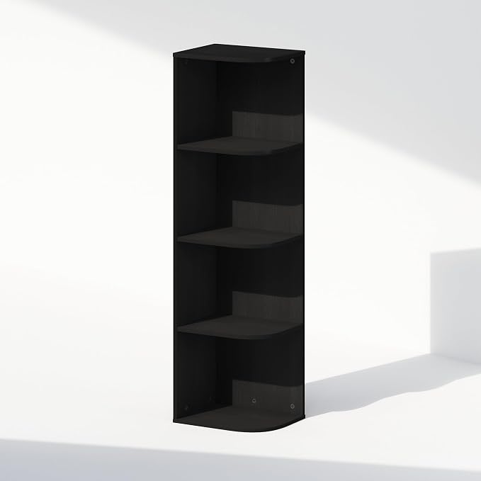 Furinno Reed Corner Shelf, 4-Tier Corner Bookshelf, Book Shelf, Corner Shelves - Image 3