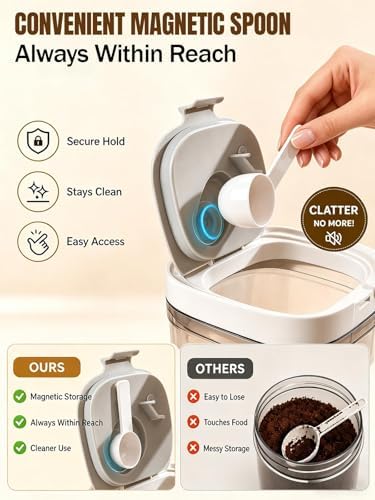 Lupow Airtight Coffee Canister, 1.3L, Dark Brown