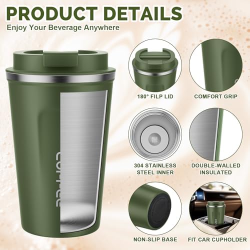 CS COSDDI 12 oz Coffee Mug - Stainless Steel Coffee Cup with Leakproof