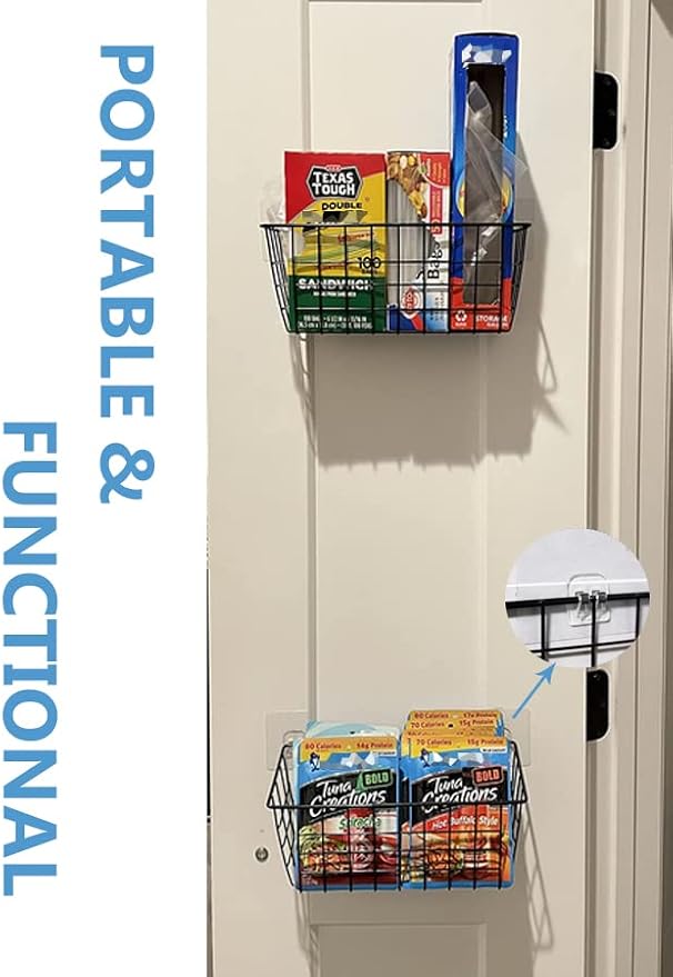 MaraFansie Over the Cabinet Door Organizer Wall Wire Baskets Hanging Kitchen - Image 7