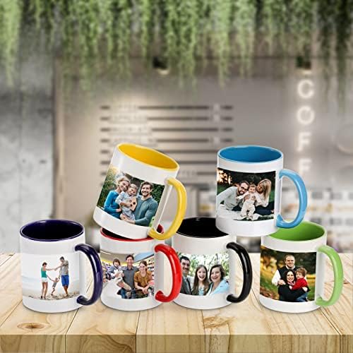 AVLA 6 Packs Porcelain Sublimation Mugs, 12 OZ Blank Drinking Cups