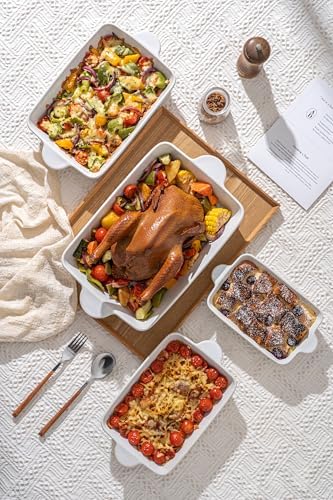 FOBENTA Casserole Dishes for Oven - Ceramic Bakeware Sets of 4