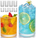 Hobnail Drinking Glasses Set of 8, 12 oz Highball Glasses & 10 oz