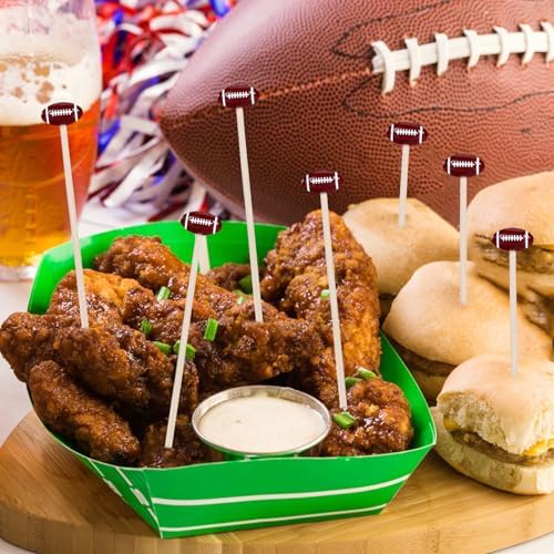 [50 PCS] Football Cocktail Picks Party Decorations - 4.7 inch Cocktail